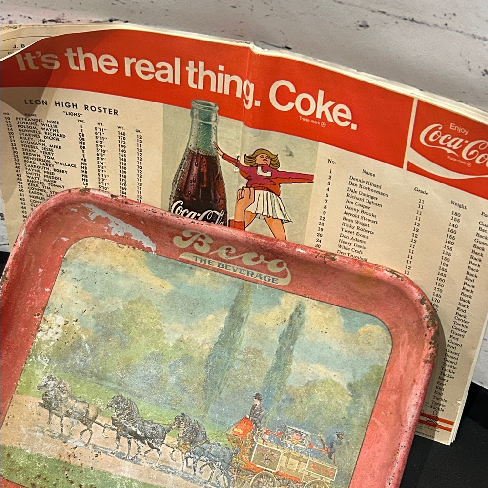 Coca-Cola Red Tray with Horse Carriage Scene